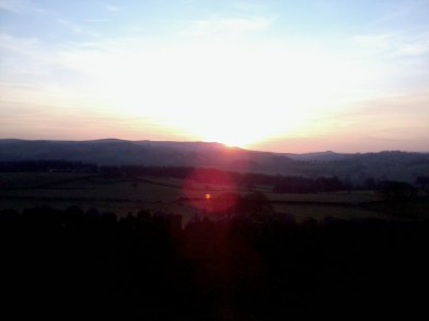 The beautiful sunset over the moors
